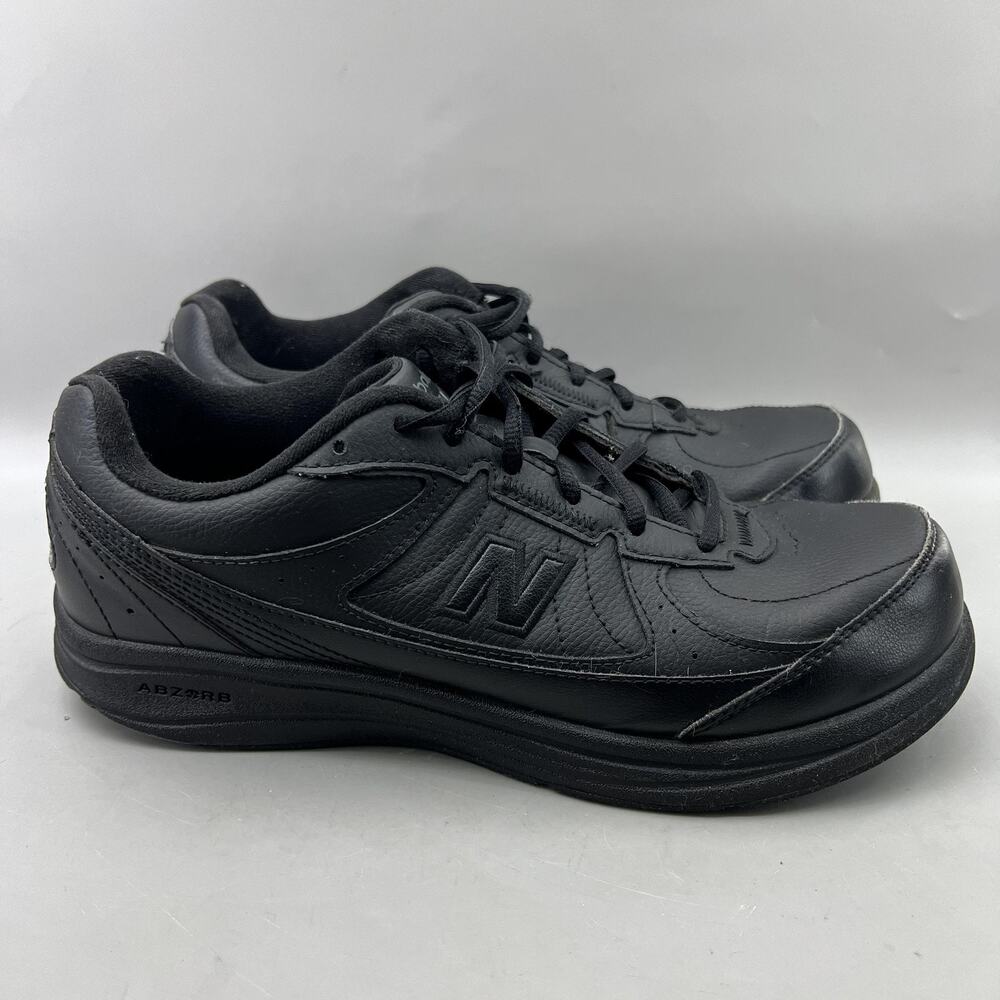 New Balance 577 Walking Shoes Men Size 10 EE Wide Black Leather Comfort Sneakers